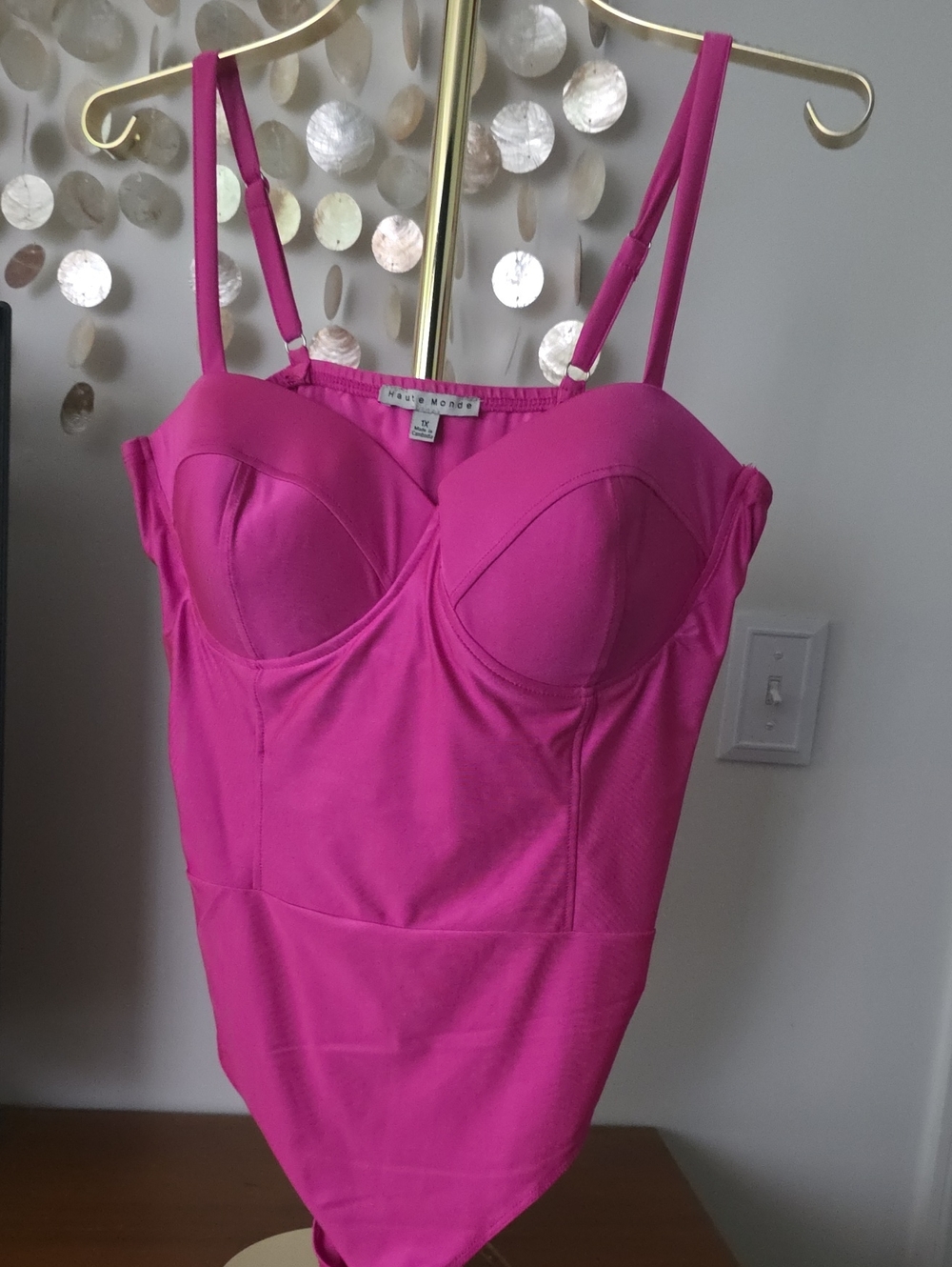 Haute Monde Fuchsia Pink Bustier Bodysuit